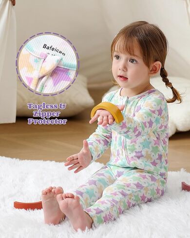 Bafeicao Bamboo Viscose Baby Girl Pajamas Romper Soft Ribbed 2 Way Zipper sleepers Long Sleeve Footless Pjs in Saudi Arabia