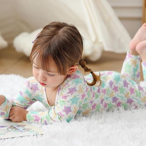 Bafeicao Bamboo Viscose Baby Girl Pajamas Romper Soft Ribbed 2 Way Zipper sleepers Long Sleeve Footless Pjs in Saudi Arabia