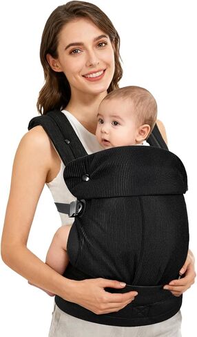 Baby Carrier Newborn to Toddler, Multifunctional Adjustable Ergonomic Backpack with Lumbar Support, All-Season Use for Moms & Dads, Front & Back Carry for 7-35 lbs(Black) in Saudi Arabia