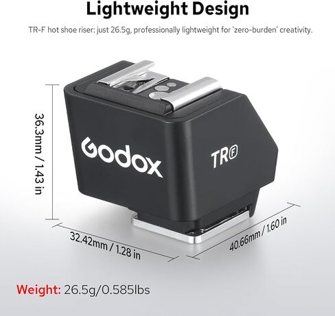 Godox TR-F TTL Hot Shoe Riser لـ Fujifilm، مع 6 مستويات تعديل (0-90 درجة) محول تثبيت موسع لوظيفة TTL لـ Godox TTL Mini Flash iT20 iT30Pro in Saudi Arabia
