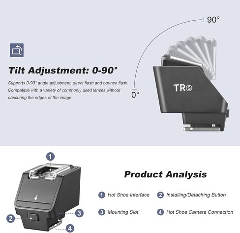 GODOX TR-S for Sony,TTL Mini Flash Hot Shoe Extension Riser for GODOX IT30Pro IT20 IT22 IM30 IM20 IM22 IA32 Mini Flash X3 X3Pro Trigger to Reduce Lens Shadow,Adjust 0-90° for TTL Auto Flash/HSS in Saudi Arabia