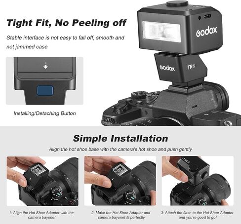 GODOX TR-S for Sony,TTL Mini Flash Hot Shoe Extension Riser for GODOX IT30Pro IT20 IT22 IM30 IM20 IM22 IA32 Mini Flash X3 X3Pro Trigger to Reduce Lens Shadow,Adjust 0-90° for TTL Auto Flash/HSS in Saudi Arabia