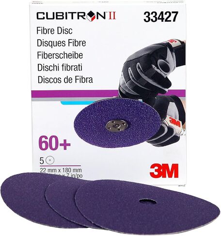 قرص الألياف الكاشطة Cubitron 3M Cubitron II، 33427، 7 بوصة × 7/8 بوصة (180 مم × 22 مم)، 60+، 5 أقراص لكل كرتونة in Saudi Arabia