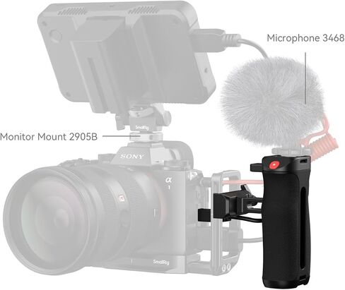 SMALLRIG Side Handle for Arca-Swiss with Recording Trigger, 3 Control Cable, Fit for Sony A7 III/ FX3/ A6600, for Canon R5II/ R5C, for FUJIFILM X-H2S/ X-T5, for Panasonic S5 II/ GH5-5694 in Saudi Arabia