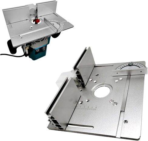 Yosoo Health Gear Router Table Insert Plate, 2-in-1 Aluminum Flip Board with Adjustable Fence for Woodworking Trimming and Routing in Saudi Arabia