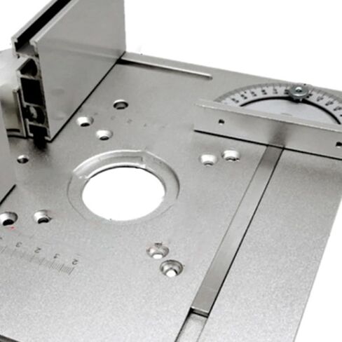 Yosoo Health Gear Router Table Insert Plate, 2-in-1 Aluminum Flip Board with Adjustable Fence for Woodworking Trimming and Routing in Saudi Arabia