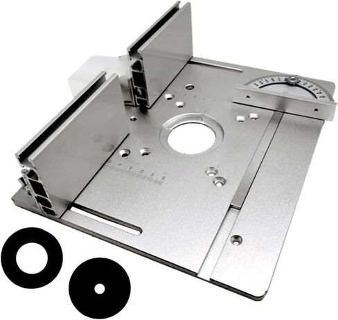 Yosoo Health Gear Router Table Insert Plate, 2-in-1 Aluminum Flip Board with Adjustable Fence for Woodworking Trimming and Routing in Saudi Arabia