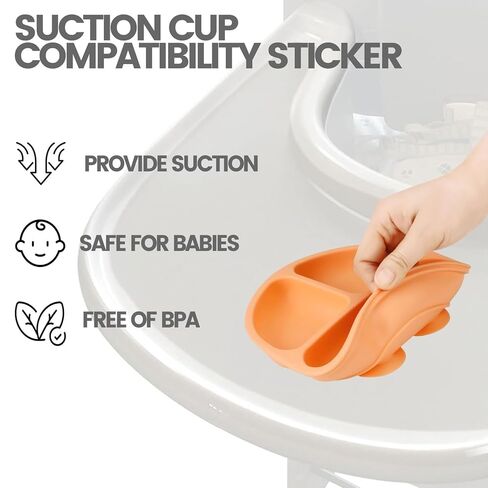 مجموعة ملصقات BabyGrip Suction Aid - 9 أوراق PVC (3 أحجام) + مكشطة، مضادة للانزلاق، مقاومة للماء وخالية من البقايا للكراسي العالية، والصواني والطاولات، التصاق قوي للأطباق والألعاب | لصينية Stokke Tripp in Kuwait
