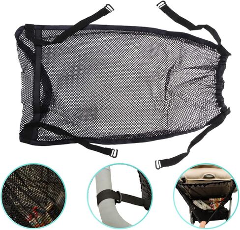 Universal Stroller Organizer, Universal Baby Stroller Hanging Mesh Pocket with Detachable Straps, Infant Prams Storage Organizer Bag in Saudi Arabia