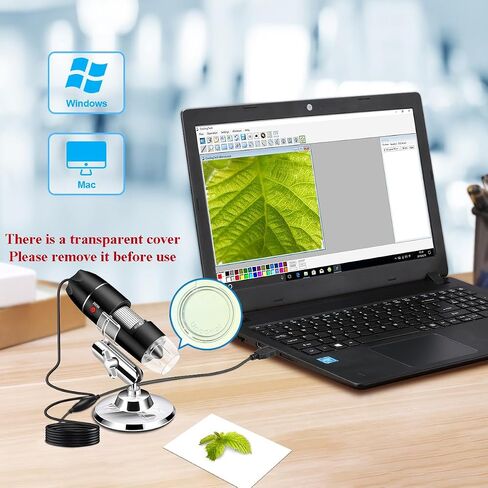 كاميرا مجهر USB مع حامل وحقيبة حمل، مجهر كايندا الرقمي متوافق مع نظام التشغيل Android Windows Linux Mac، كاميرا مكبرة محمولة للأطفال والطلاب والكبار (ليست لأجهزة iPhone/iPad) in Kuwait