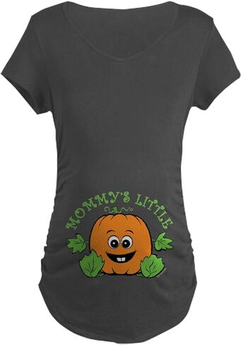 تي شيرت CafePress Mommys Little Pumpkin Maternity تي شيرت نسائي مكشكش من الجانب in Kuwait