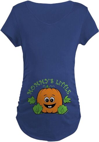 تي شيرت CafePress Mommys Little Pumpkin Maternity تي شيرت نسائي مكشكش من الجانب in Kuwait