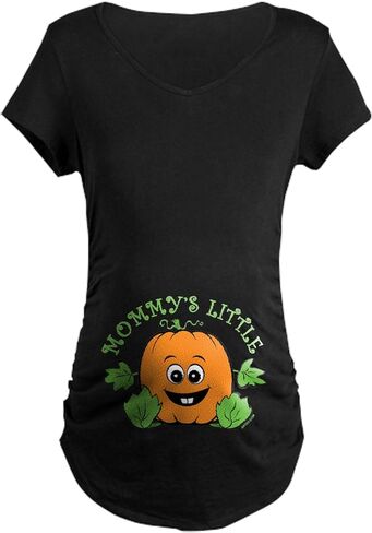تي شيرت CafePress Mommys Little Pumpkin Maternity تي شيرت نسائي مكشكش من الجانب in Kuwait