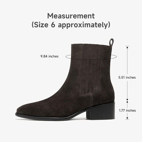 BEAU TODAY Chelsea Boots Women, Suede Chunky Boots for Women, Dress Ankle Booties Low Heel, Slip On Pointed Toe Western Boots with Elastic Band in Saudi Arabia
