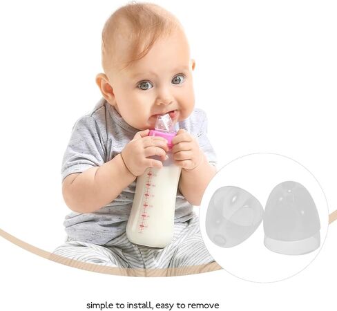 Toyvian Milk Bottle Caps Replacement, 6 Pcs Clear Plastic Feeding Bottles Lids Replacement, The Bottom Diameter is Approximately 6.2cm in Saudi Arabia