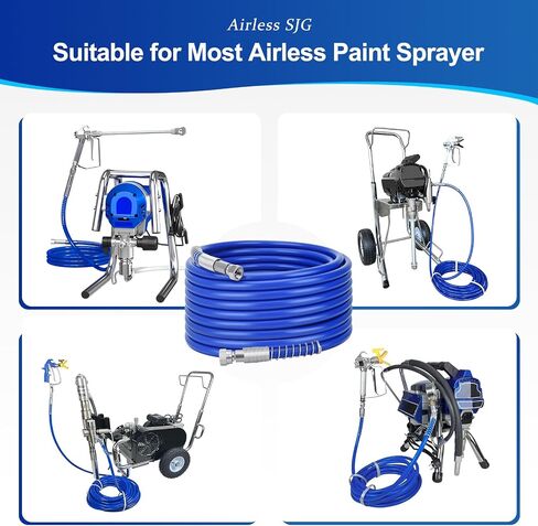50Ft x 1/4" Airless Paint Sprayer Hose,High Pressure Airless Paint Spray Hose Kit with 5Ft Whip Hose,1/4" Hose Connector,Swivel Joint,PTFE Tape &Carrying Bag for Airless Spraying Machine (50 FT) in Saudi Arabia