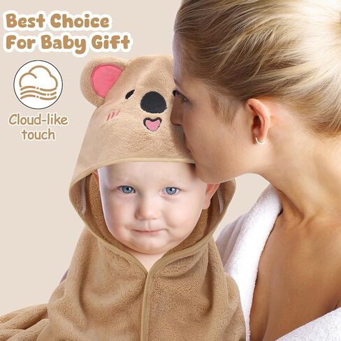 6 Pack Baby Hooded Bath Towels, Premium Ultra Soft Absorbent Coral Fleece Bath Towel Set for Newborns, Infants, Toddlers, and Kids, 31.5 X 31.5 Inch Hooded Towel for Boys and Girls in Saudi Arabia