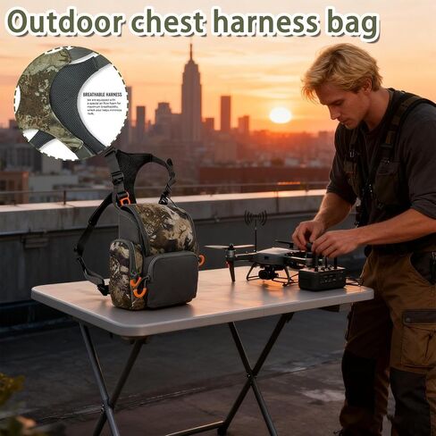Men Chest Pack,Adjustable Straps Multi-Pocket - Telescope Carrier Outdoor Chest Bag - for Men Teens Adults Hiking Adventure Birdwatching Cycling Walking Mountaineering in Saudi Arabia