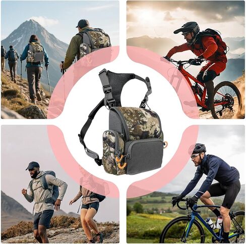 Men Chest Pack,Adjustable Straps Multi-Pocket - Telescope Carrier Outdoor Chest Bag - for Men Teens Adults Hiking Adventure Birdwatching Cycling Walking Mountaineering in Saudi Arabia