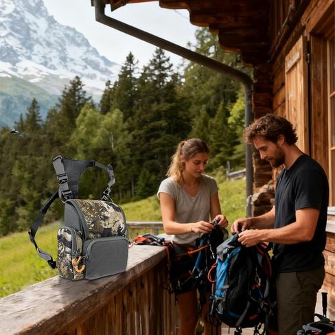 Men Chest Pack,Adjustable Straps Multi-Pocket - Telescope Carrier Outdoor Chest Bag - for Men Teens Adults Hiking Adventure Birdwatching Cycling Walking Mountaineering in Saudi Arabia