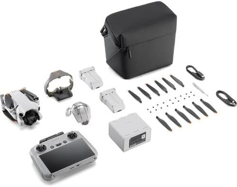 DJI Mini 4 Pro Fly More Combo Plus (DJI RC2)، طائرة بدون طيار خفيفة الوزن وقابلة للطي مع فيديو بدقة 4K/60 إطارًا في الثانية، صور بدقة 48 ميجابكسل، وقت طيران 34 دقيقة in Kuwait