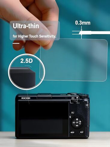 واقي شاشة لـ RICOH GR IV GR4 من الزجاج المقسى [3 قطع] + حبل يد [1 قطعة]، 9H، مضاد للخدش، مضاد للفقاعات، سهل التركيب in Saudi Arabia