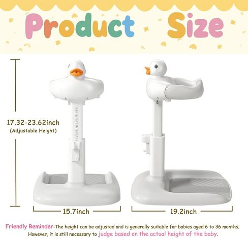 Baby Shower Stand with Anti-slip Base, Adjustable Child Stand for Shower Infant Bath Support Stand Bath Stand for Toddlers 6-36 Months (Grey) in Saudi Arabia