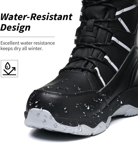 أحذية الثلوج النسائية مقاومة للماء ومضادة للانزلاق خفيفة الوزن دافئة مبطنة بالفرو الصناعي متعددة الوظائف أحذية شتوية مريحة منتصف الساق للخارج in Kuwait