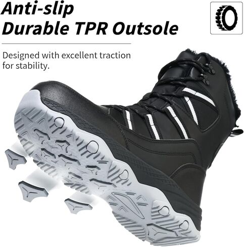 أحذية الثلوج النسائية مقاومة للماء ومضادة للانزلاق خفيفة الوزن دافئة مبطنة بالفرو الصناعي متعددة الوظائف أحذية شتوية مريحة منتصف الساق للخارج in Kuwait