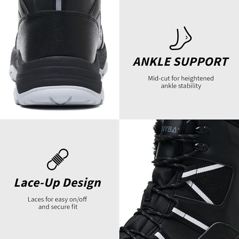 أحذية الثلوج النسائية مقاومة للماء ومضادة للانزلاق خفيفة الوزن دافئة مبطنة بالفرو الصناعي متعددة الوظائف أحذية شتوية مريحة منتصف الساق للخارج in Kuwait