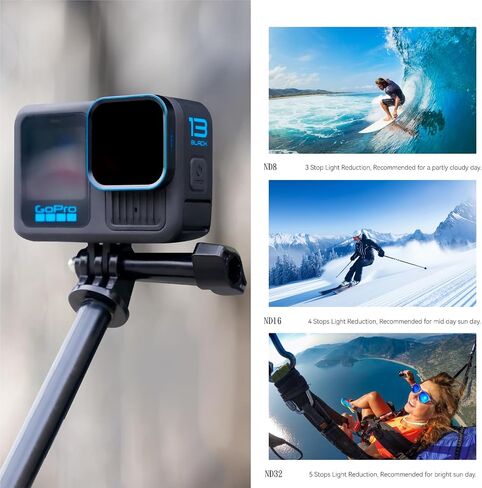 فلتر عدسة مستقطب دائري CPL متوافق مع GoPro Hero 13/12/11/10/9 أسود، زجاج بصري عالي الدقة متعدد الطبقات، يقلل من الوهج والانعكاسات، ويعزز الألوان، وملحقات كاميرا الحركة in Kuwait