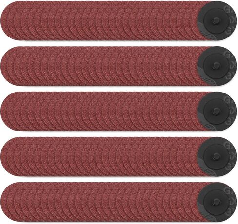 150 Pieces Sanding Discs, 2 Inch Roll Lock Die Grinder Sanding Surface Conditioning Discs for Surface Prep Strip Grind Polish Finish Burr Rust Paint Removal, red(60 Grit) in Saudi Arabia
