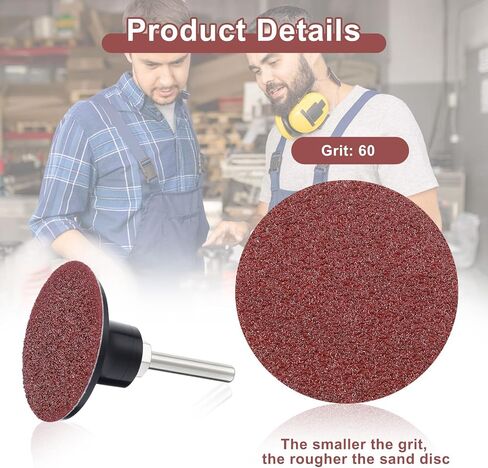 150 Pieces Sanding Discs, 2 Inch Roll Lock Die Grinder Sanding Surface Conditioning Discs for Surface Prep Strip Grind Polish Finish Burr Rust Paint Removal, red(60 Grit) in Saudi Arabia