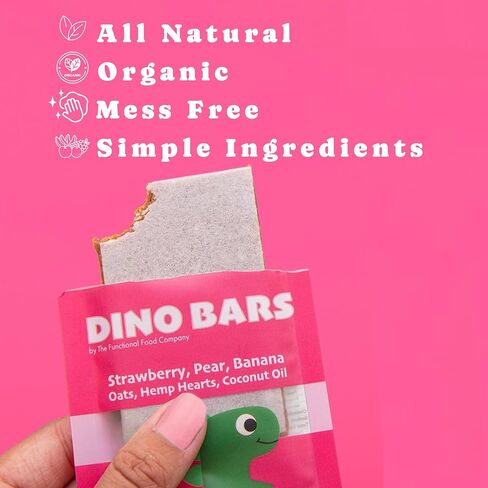 Dino Bars | Organic Fruit Bar for Kids | Organic Toddler Bars and Dinosaur Snacks | Fruit + Oats + Hemp Hearts + Coconut Oil with Edible Paper (12 Count (Pack of 1), Try Them All) in Saudi Arabia