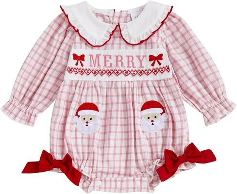 Girls Valentines Day Outfit Heart Xoxo Smocked Bubble Romper My First Valentines Day Baby Girl Outfit in Saudi Arabia