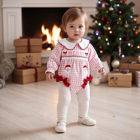 Girls Valentines Day Outfit Heart Xoxo Smocked Bubble Romper My First Valentines Day Baby Girl Outfit in Saudi Arabia
