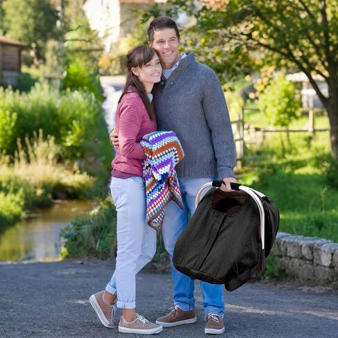 غطاء مقعد سيارة للأطفال مقاوم للماء لعربة الأطفال دونا، غطاء مقعد السيارة مع بطانة منقط من القطيفة للطقس البارد الرطب، مظلة مقعد سيارة للرضع مع تصميم إغلاق بسحاب وفتحتين، يحافظ على دفء الطفل/جافًا in Kuwait