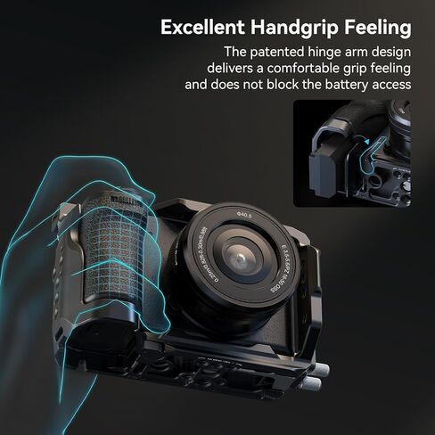 Bundle: SmallRig Cage Kit for Sony A6700 with a Cable Clamp for HDMI 4336+SmallRig Wooden Top Handle with NATO Clamp & NATO Rail 5251 in Saudi Arabia
