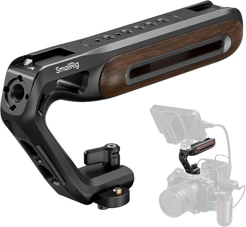 Bundle: SmallRig Cage Kit for Sony A6700 with a Cable Clamp for HDMI 4336+SmallRig Wooden Top Handle with NATO Clamp & NATO Rail 5251 in Saudi Arabia