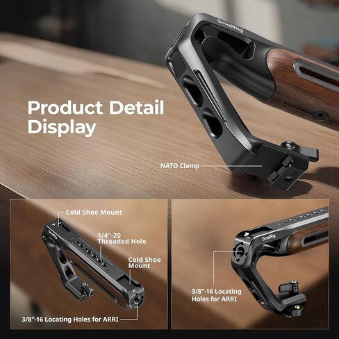Bundle: SmallRig Cage Kit for Sony A6700 with a Cable Clamp for HDMI 4336+SmallRig Wooden Top Handle with NATO Clamp & NATO Rail 5251 in Saudi Arabia