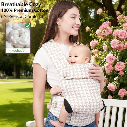 Baby Carrier Newborn to Toddler, Ergonomic, Cozy and Lightweight Baby Toddler Carrier, Premium Soft Cotton Breathable Infant Carrier Baby Gift with Head Support, 3 Carry Positions (3-36 Months in Saudi Arabia