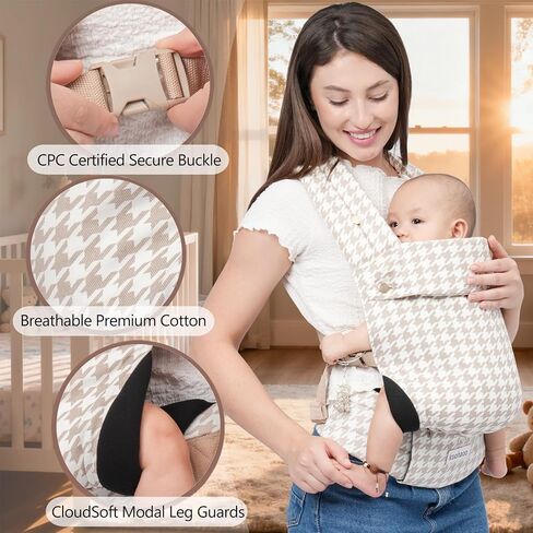 Baby Carrier Newborn to Toddler, Ergonomic, Cozy and Lightweight Baby Toddler Carrier, Premium Soft Cotton Breathable Infant Carrier Baby Gift with Head Support, 3 Carry Positions (3-36 Months in Saudi Arabia