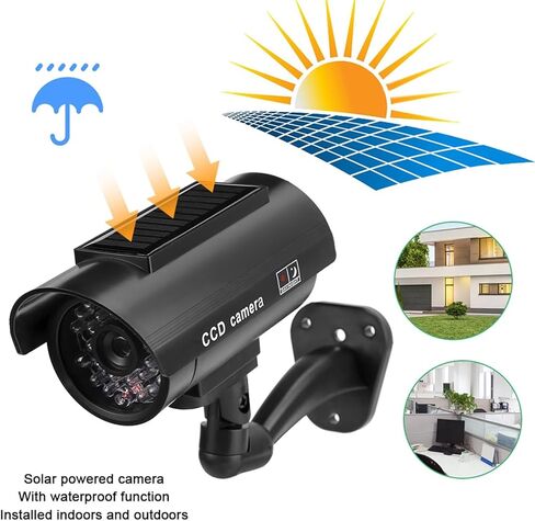 Solar Powered Imitation Dummy Security Fake Camera, with Flashing LED Light for Shopping Malls, Hotels, Parking Lots in Saudi Arabia