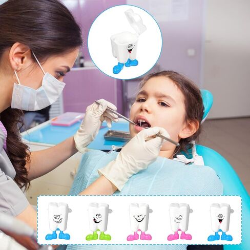 25Pcs Teeth Storage Box Lovely Milk Tooth Organizer Colorful Teeth Saver Box Tooth Fairy Tooths Holder Case for Lost Teeths Kids Keepsake Theme Party Favor Accessories with Expression in Saudi Arabia