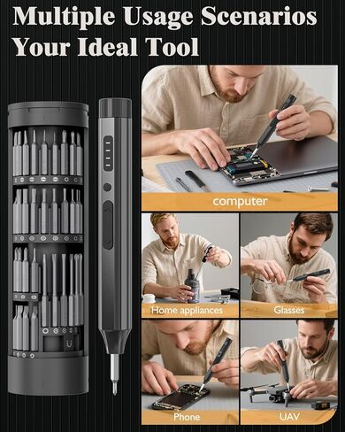 مجموعة مفك كهربائي LCORE، مجموعة مفك براغي لاسلكي 3.7 فولت، ED1 PRO 67 في 1 مفك براغي طاقة، بحد أقصى 0.35 نيوتن متر، 62 لقمة مغناطيسية، ضوء LED، 4 عزم دوران، للإلكترونيات والهواتف والكاميرات وأجهزة الكمبيوتر المحمولة والساعات in Kuwait