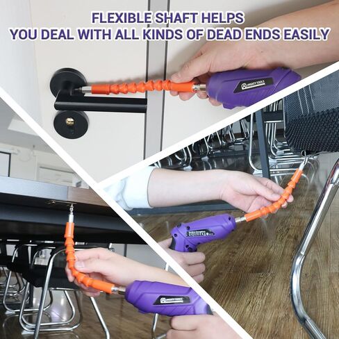 Electric Screwdriver Cordless, 3.6V Cordless Screwdriver Rechargeable, 47Pcs Small Power Screwdriver Set with Pivoting Handle and LED Light, 3Nm Battery Screw Gun for DIY Enthusiasts in Saudi Arabia