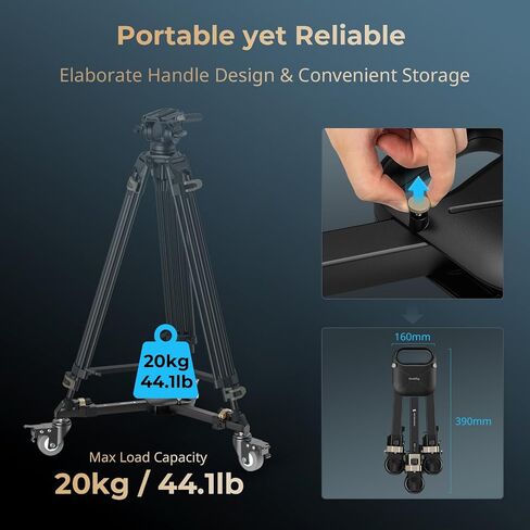 SmallRig FreeSpeed Heavy Duty Carbon Fiber Video Tripod+Quick-Lock Photography Heavy Duty Tripod Dolly in Saudi Arabia