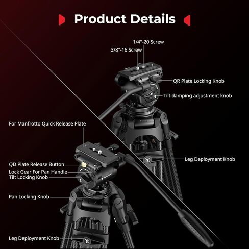 SmallRig FreeSpeed Heavy Duty Carbon Fiber Video Tripod+Quick-Lock Photography Heavy Duty Tripod Dolly in Saudi Arabia