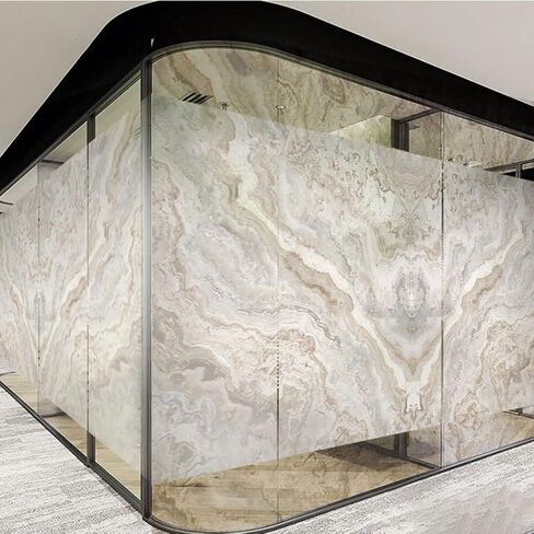 Window Clings Glass Sticker Marble Office Partition Frosted Decorative Window Film Suitable for Bathroom Toilet Anti-peep Window Film Privacy Window Film(D,40 * 100 cm) in Saudi Arabia