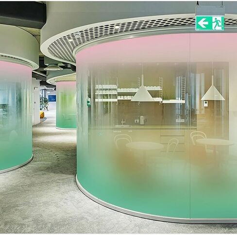Window Clings Glass Film Color Gradient Office Static Stickers Glue-Free Atmosphere Decoration Two-Color Window Privacy Film Stickers Privacy Window Film(B,80 * 120 cm) in Saudi Arabia